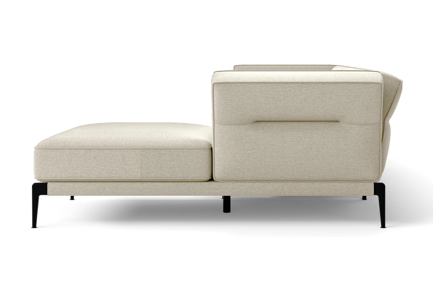 Acerra 4 Seater Right Hand Facing Chaise Lounge Corner Sofa Cream Linen Fabric