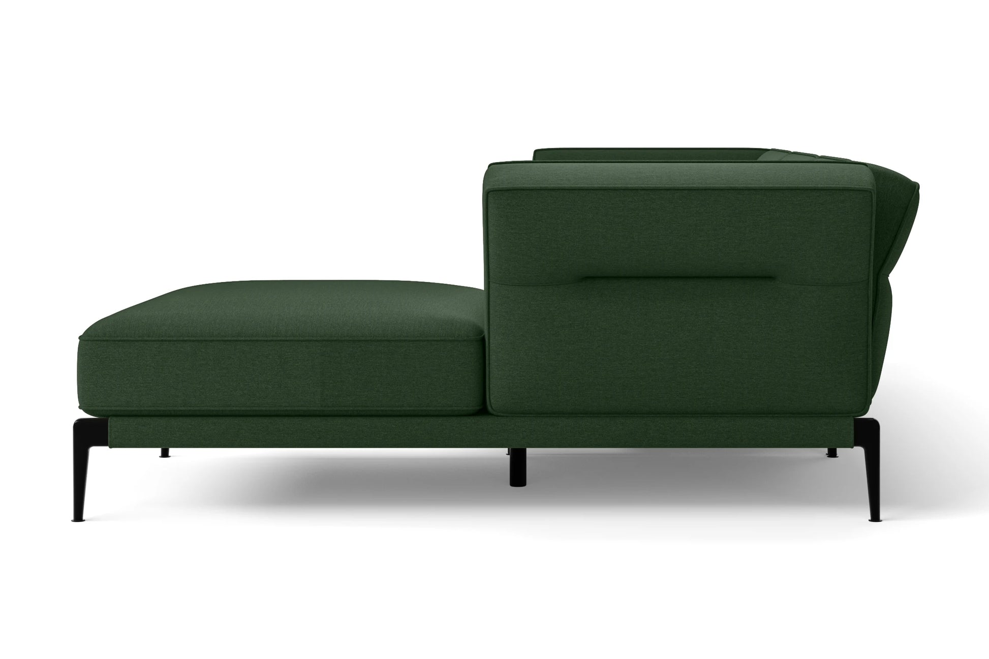 Acerra 4 Seater Right Hand Facing Chaise Lounge Corner Sofa Forest Green Linen Fabric