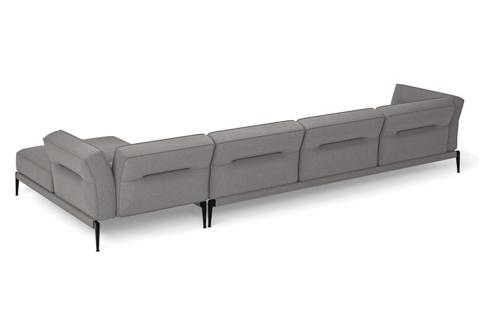 Acerra 4 Seater Right Hand Facing Chaise Lounge Corner Sofa Grey Linen Fabric