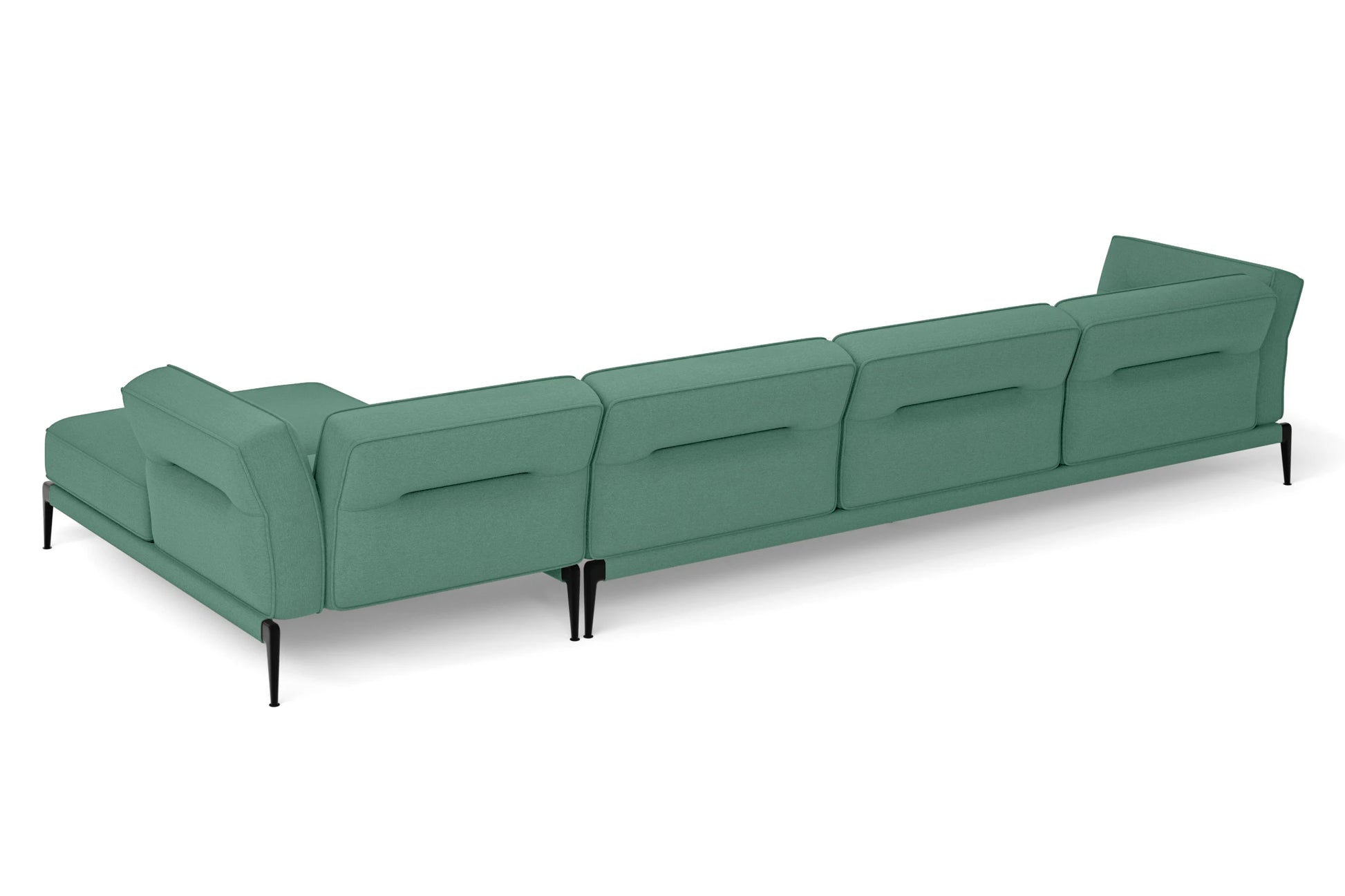 Acerra 4 Seater Right Hand Facing Chaise Lounge Corner Sofa Mint Green Linen Fabric