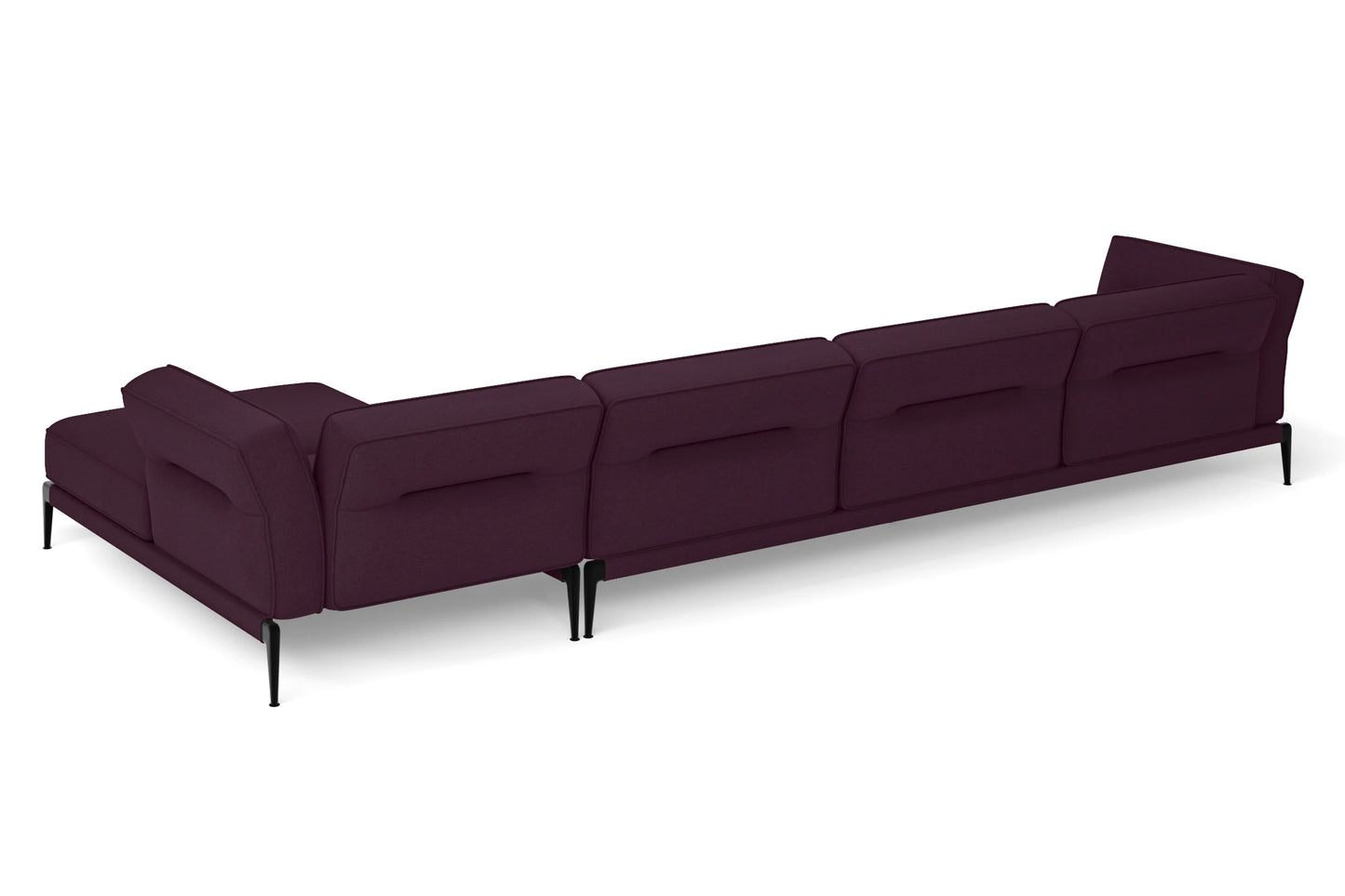 Acerra 4 Seater Right Hand Facing Chaise Lounge Corner Sofa Purple Linen Fabric