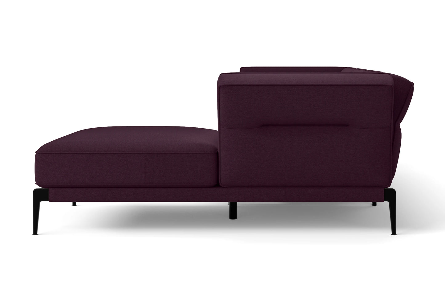 Acerra 4 Seater Right Hand Facing Chaise Lounge Corner Sofa Purple Linen Fabric