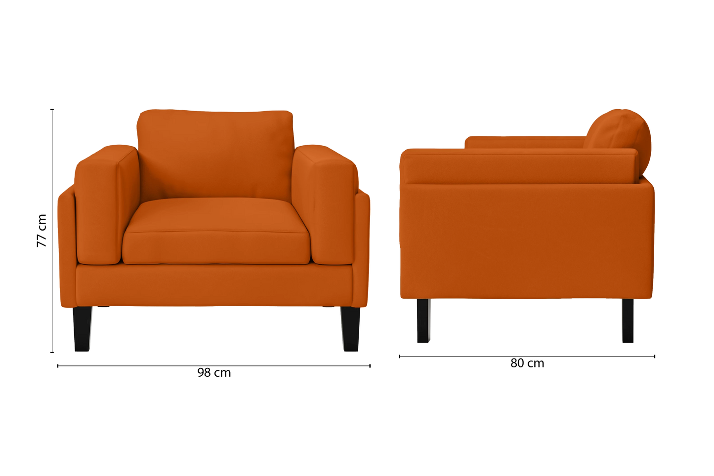 Alseno Armchair Orange Leather