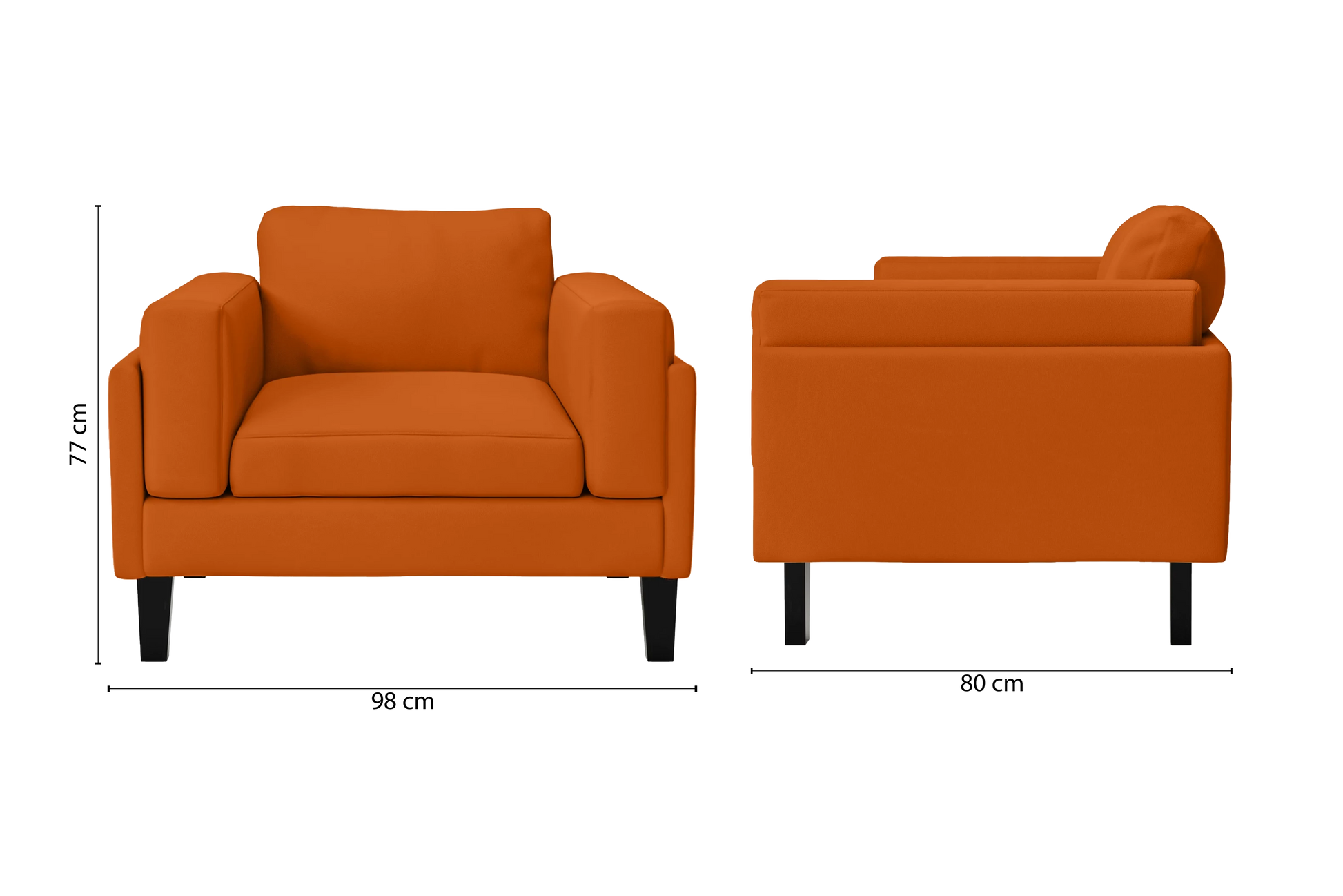 Alseno Armchair Orange Leather