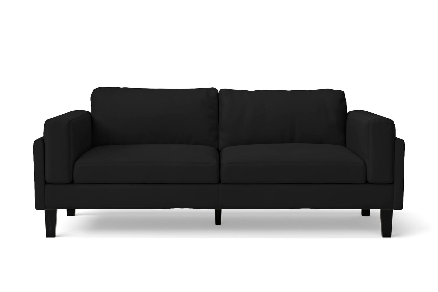 Alseno 3 Seater Sofa Black Leather