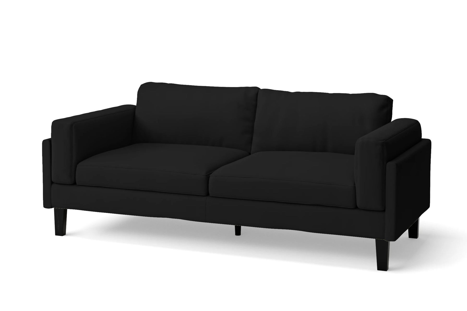 Alseno 3 Seater Sofa Black Leather