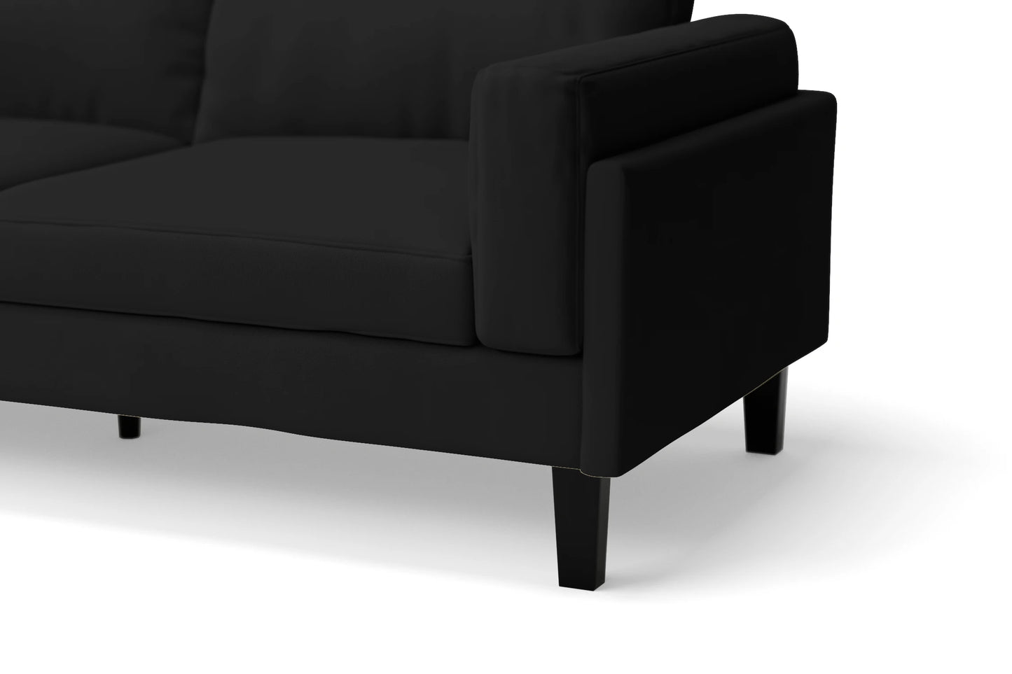 Alseno 3 Seater Sofa Black Leather