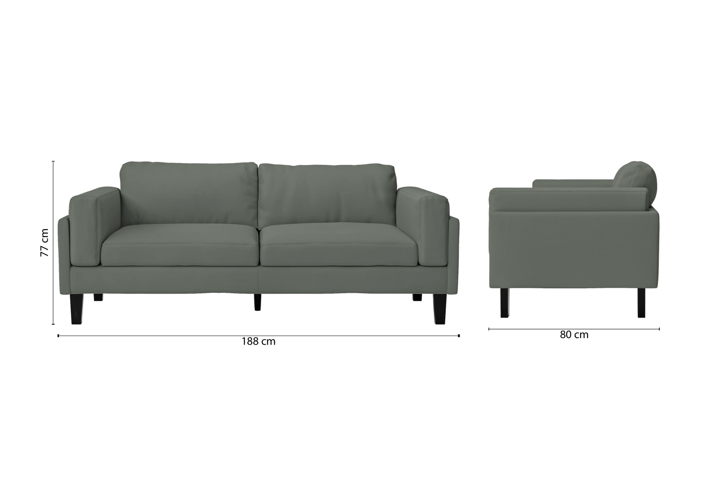 Alseno 3 Seater Sofa Lush Leather