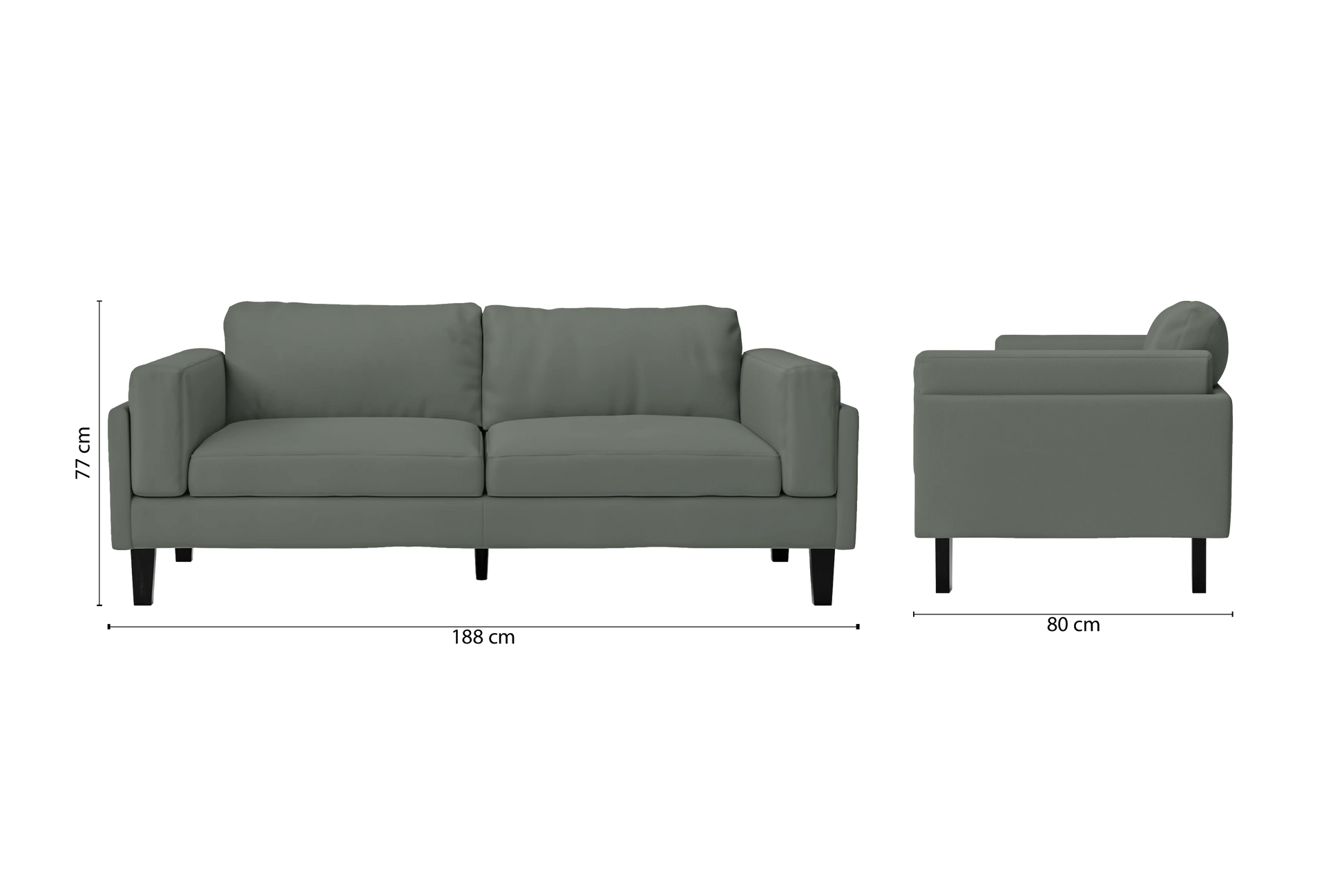 Alseno 3 Seater Sofa Lush Leather