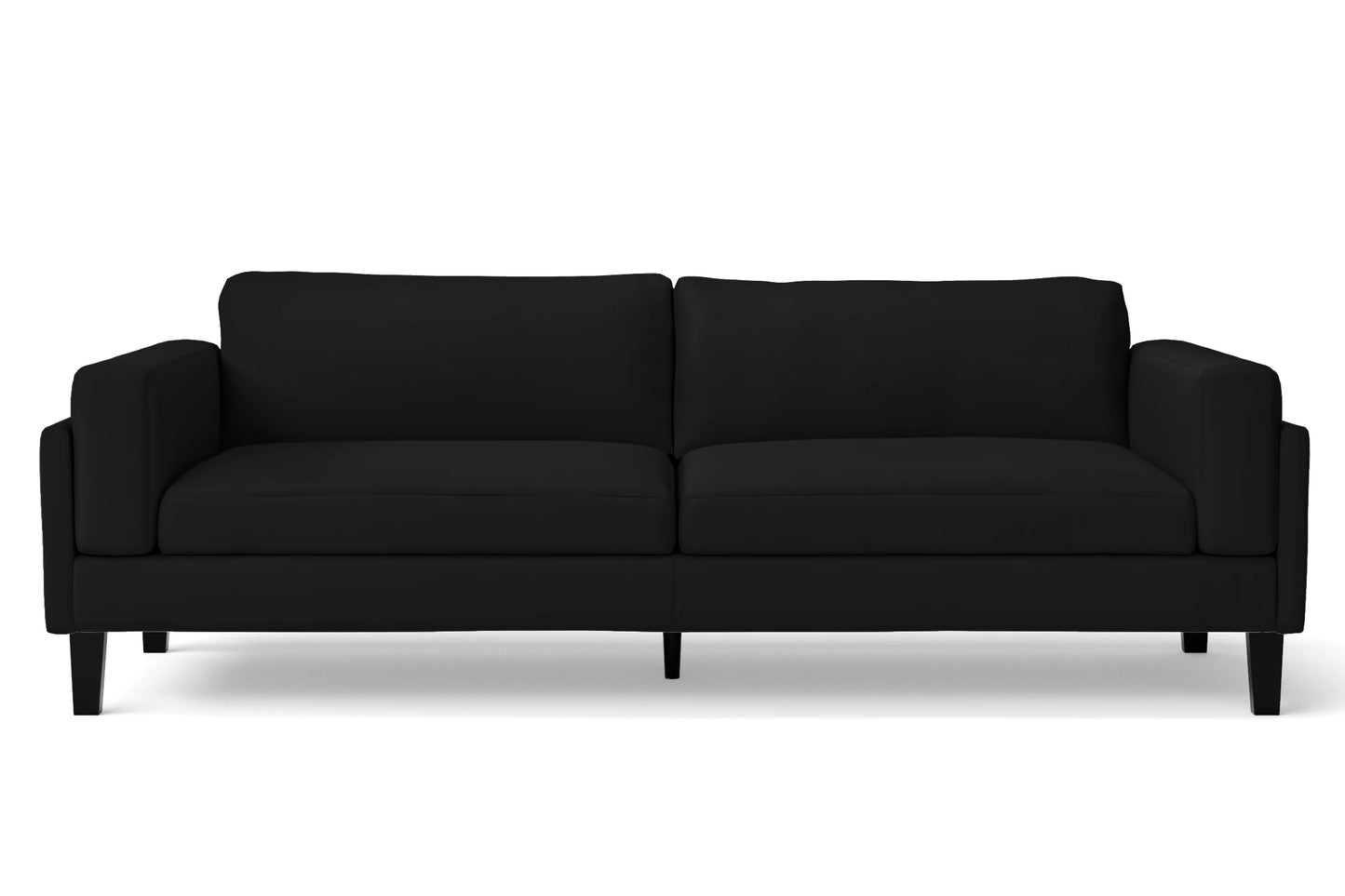 Alseno 4 Seater Sofa Black Leather