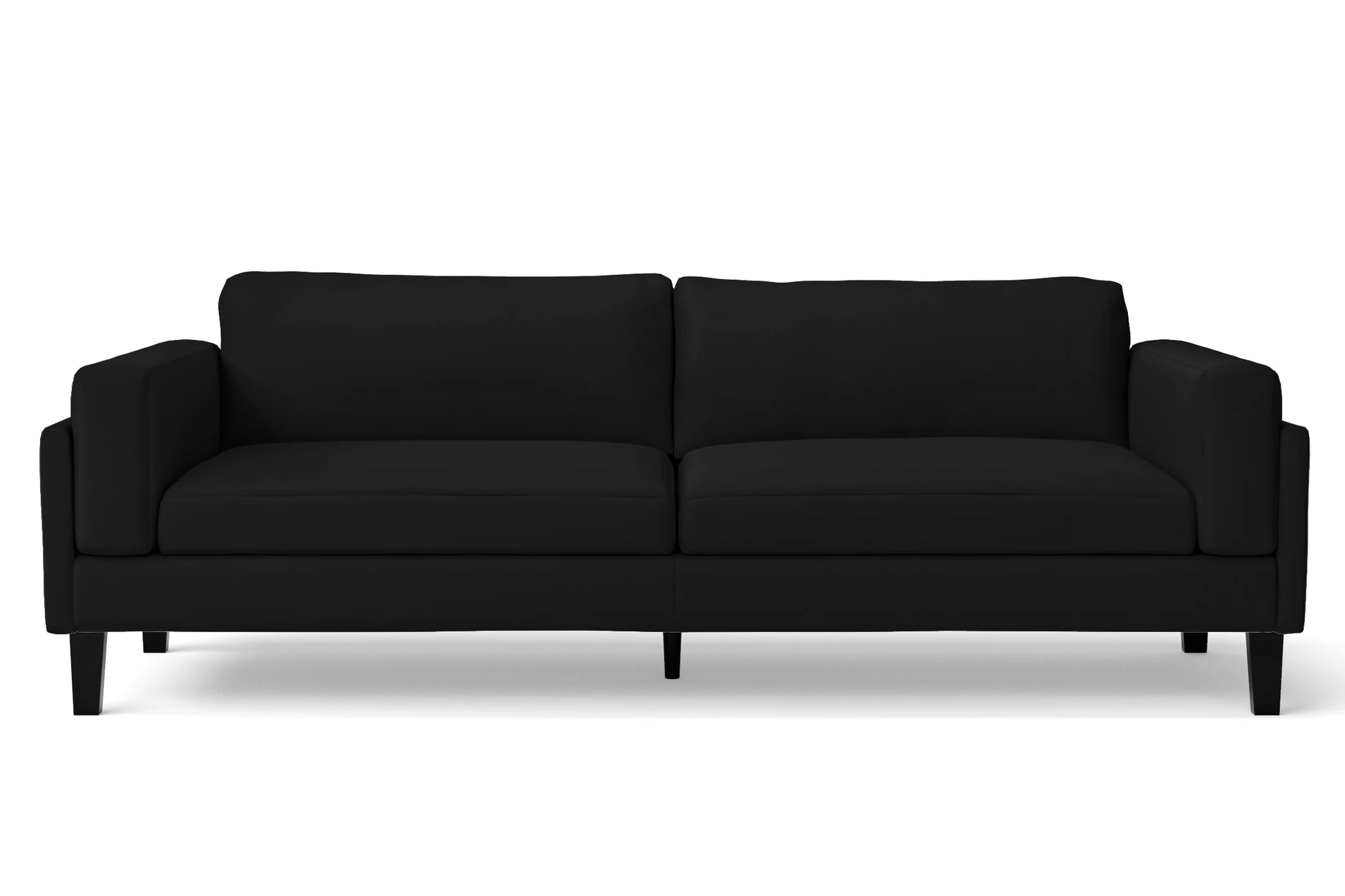 Alseno 4 Seater Sofa Black Leather