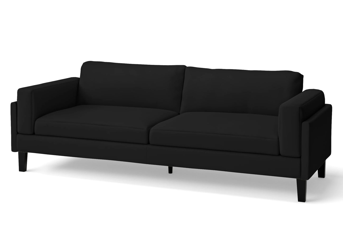 Alseno 4 Seater Sofa Black Leather