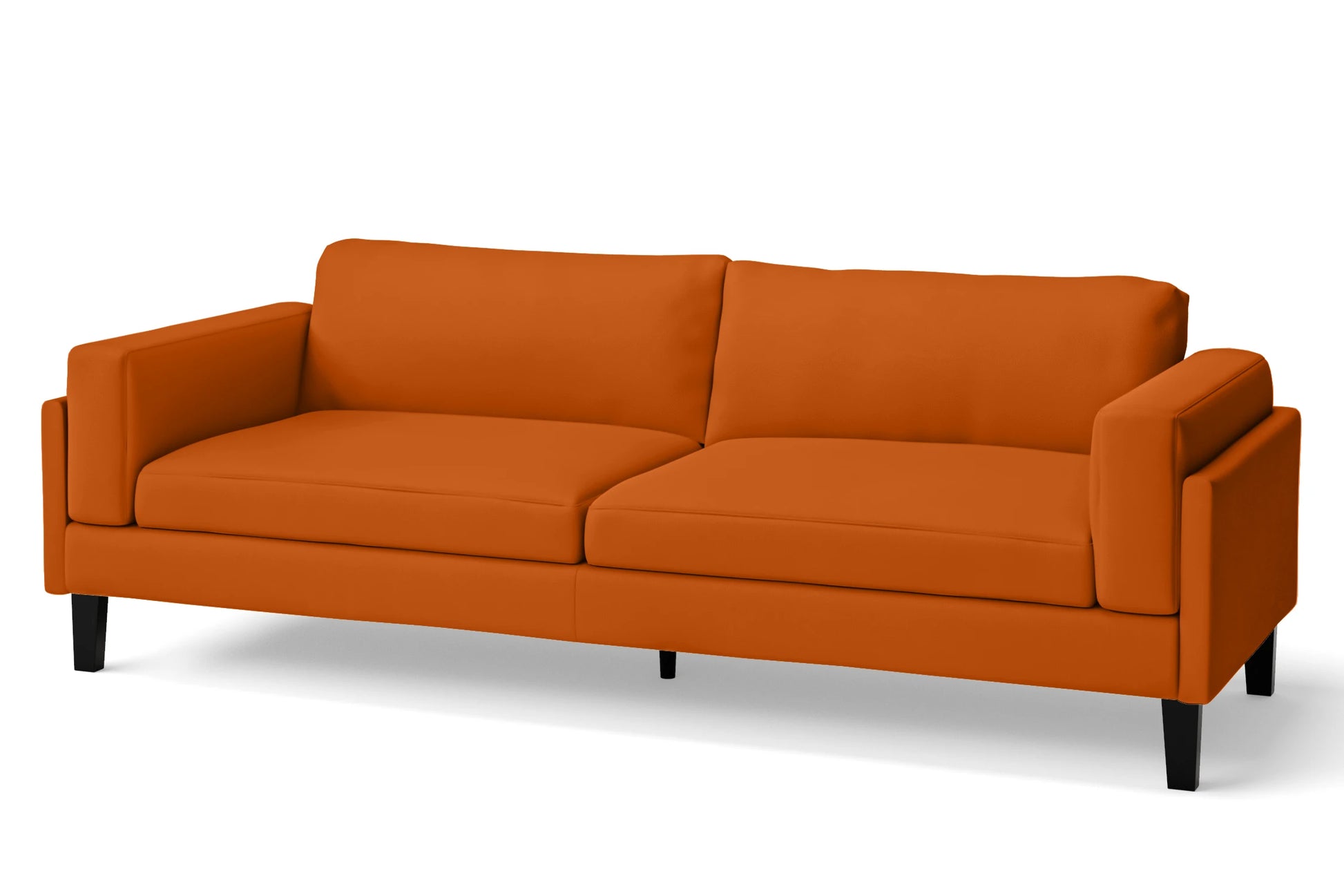 Alseno 4 Seater Sofa Orange Leather