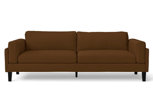 Alseno 4 Seater Sofa Walnut Brown Leather