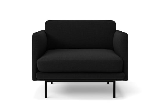 Ancona Armchair Black Linen Fabric