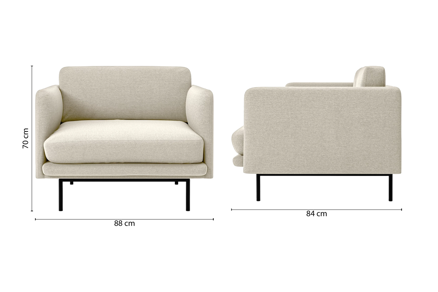 Ancona Armchair Cream Linen Fabric