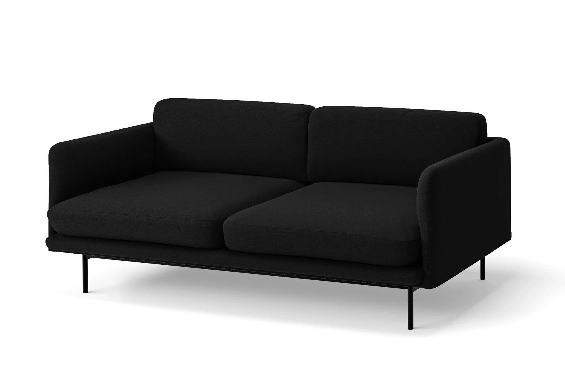 Ancona 2 Seater Sofa Black Linen Fabric