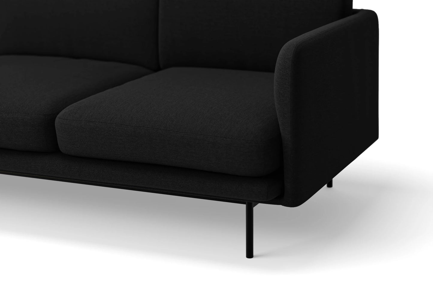 Ancona 2 Seater Sofa Black Linen Fabric