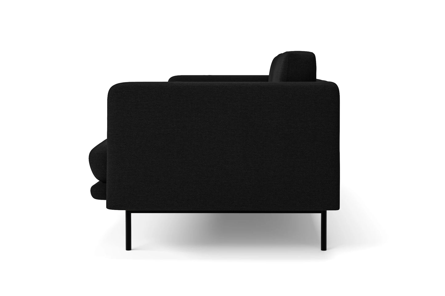 Ancona 2 Seater Sofa Black Linen Fabric