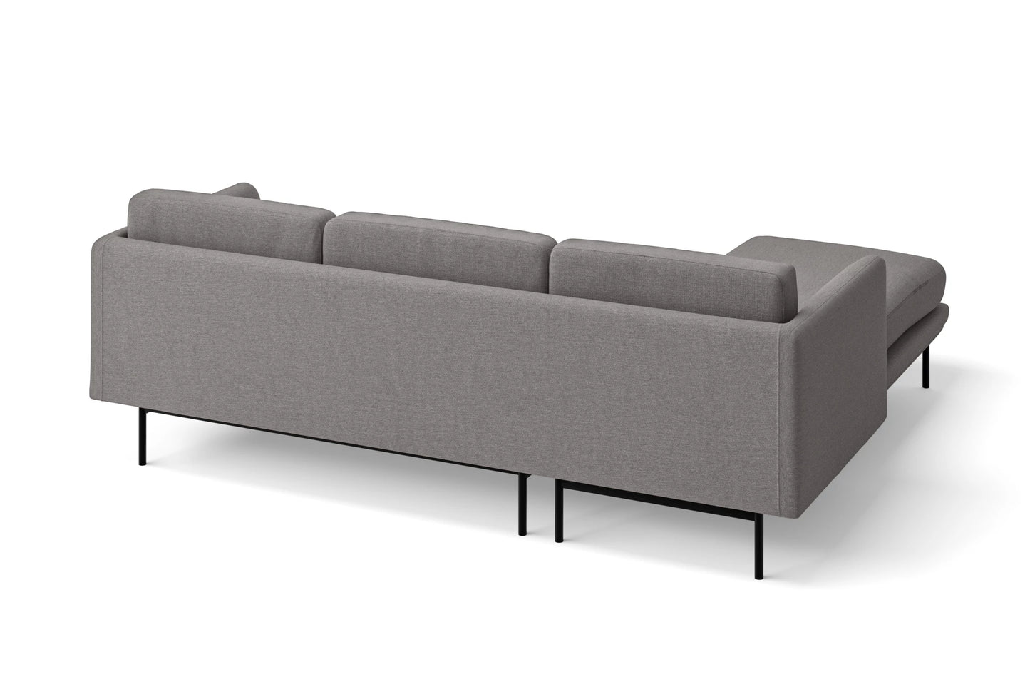 Ancona 3 Seater Left Hand Facing Chaise Lounge Corner Sofa Grey Linen Fabric