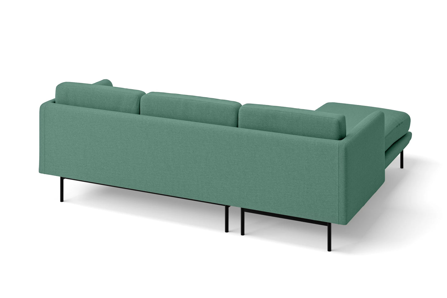 Ancona 3 Seater Left Hand Facing Chaise Lounge Corner Sofa Mint Green Linen Fabric