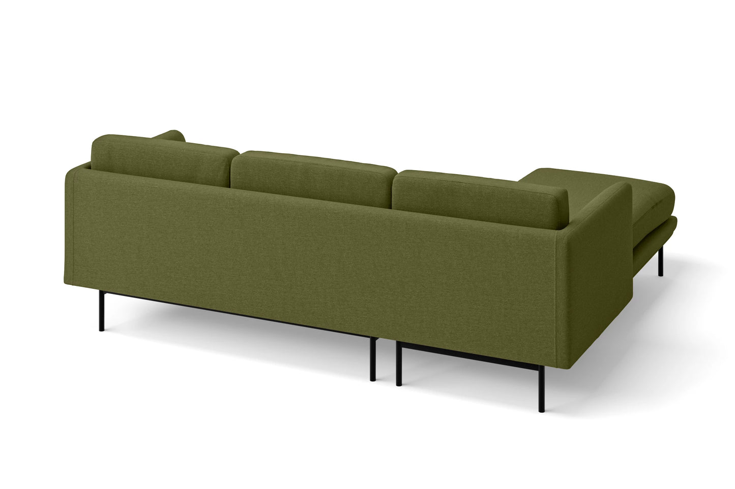 Ancona 3 Seater Left Hand Facing Chaise Lounge Corner Sofa Olive Linen Fabric