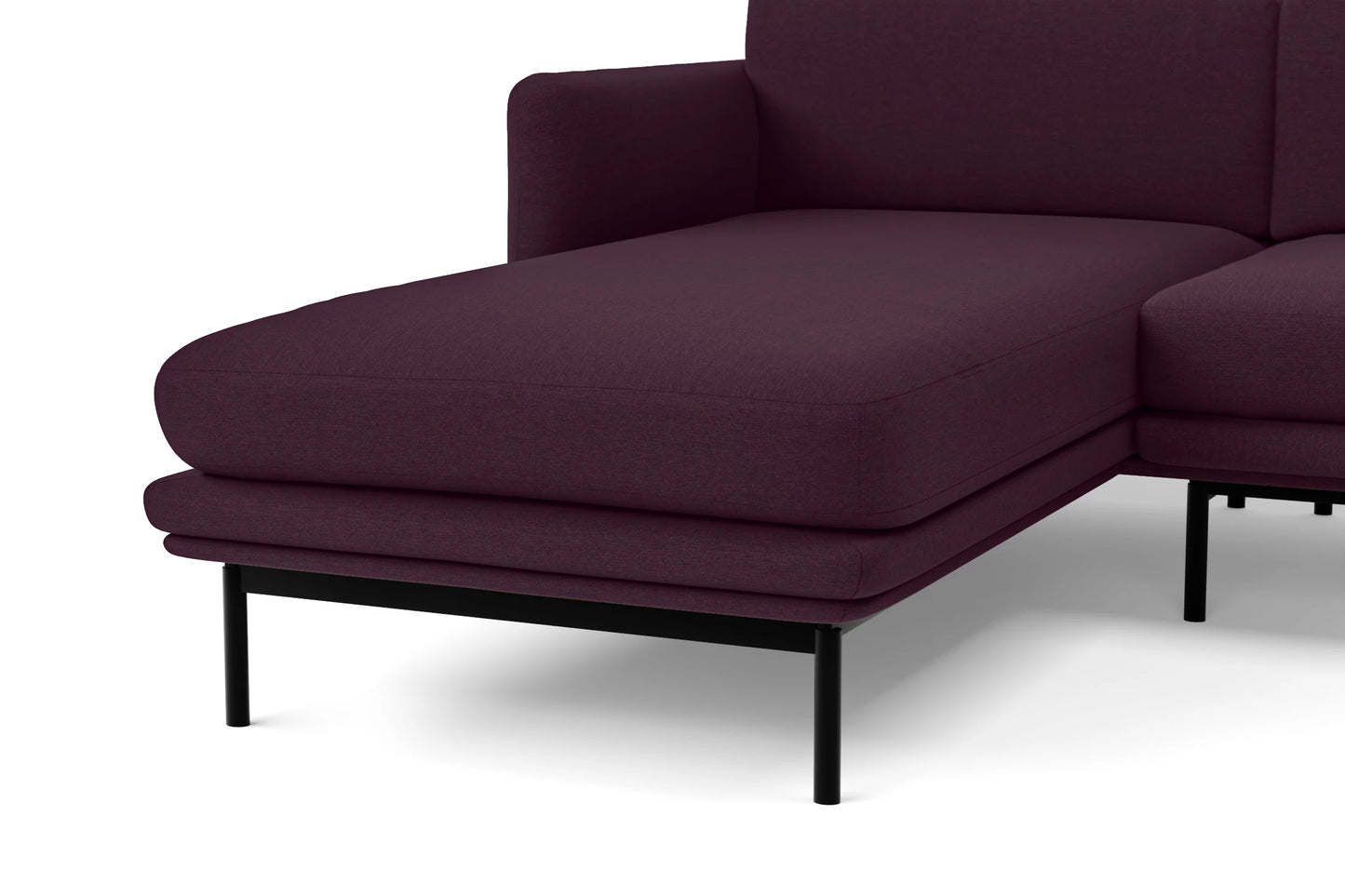 Ancona 3 Seater Left Hand Facing Chaise Lounge Corner Sofa Purple Linen Fabric