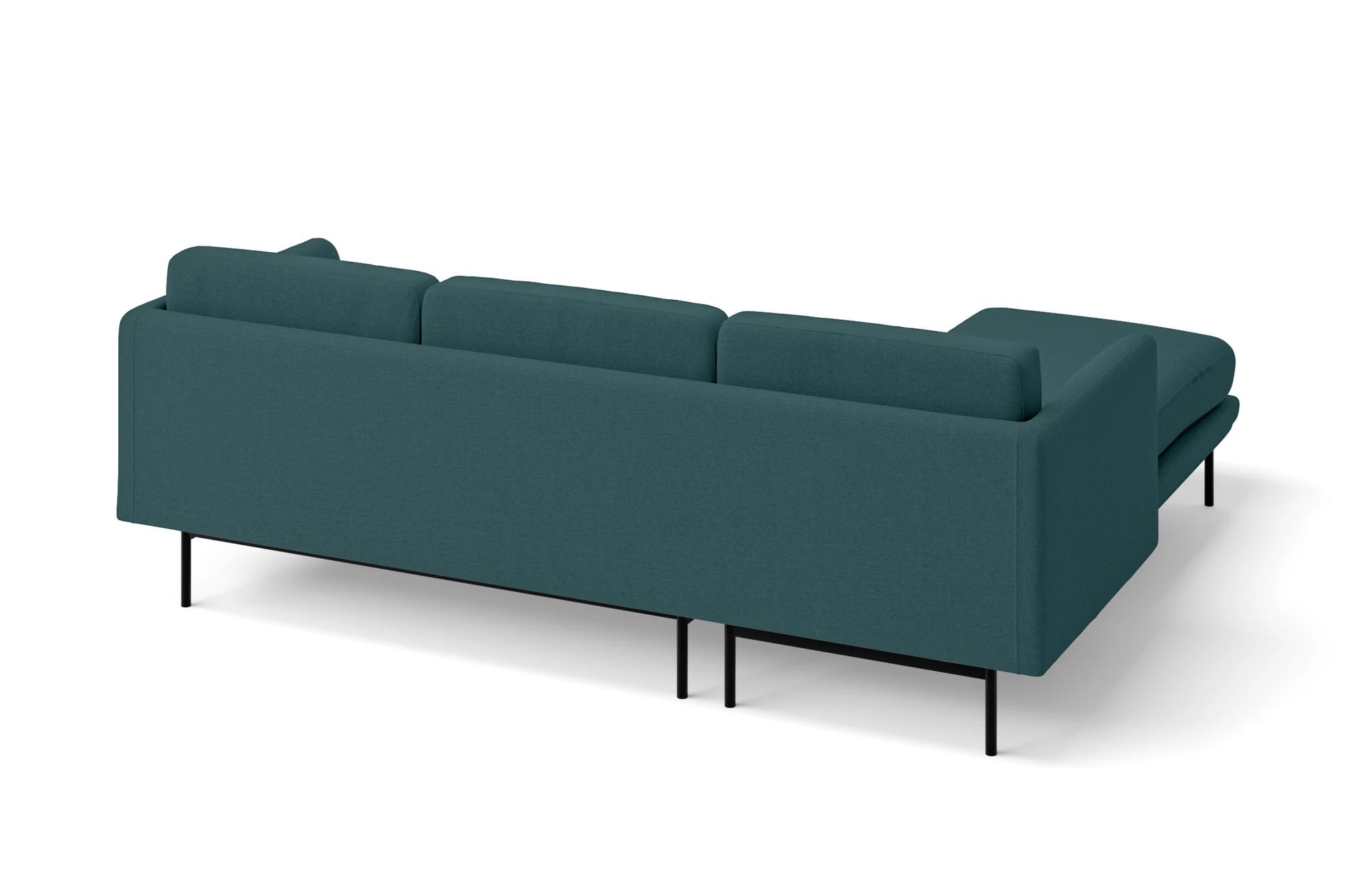 Ancona 3 Seater Left Hand Facing Chaise Lounge Corner Sofa Teal Linen Fabric