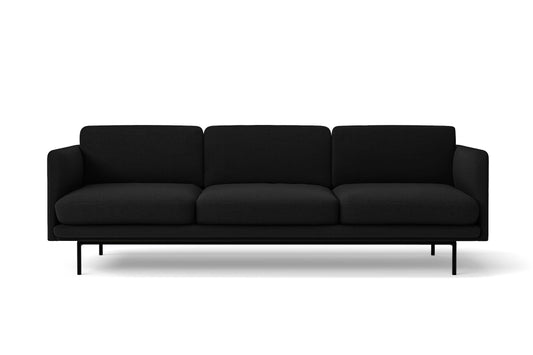 Ancona 3 Seater Sofa Black Linen Fabric