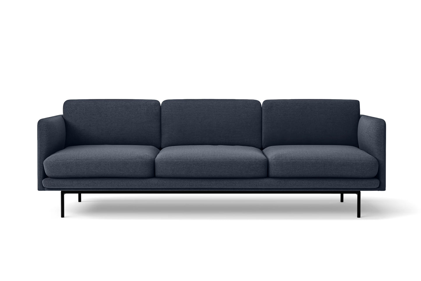 Ancona 3 Seater Sofa Dark Blue Linen Fabric