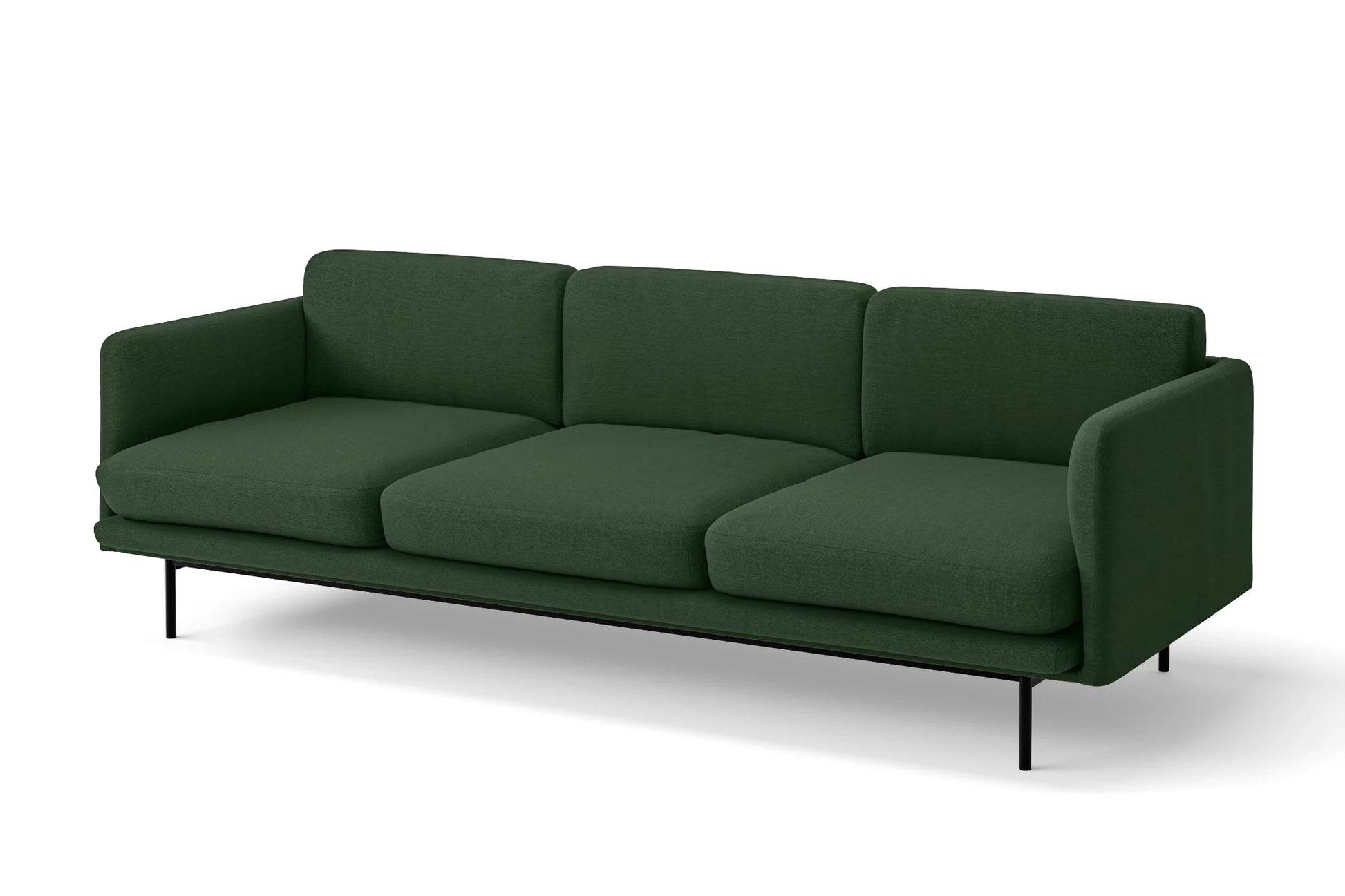 Ancona 3 Seater Sofa Forest Green Linen Fabric