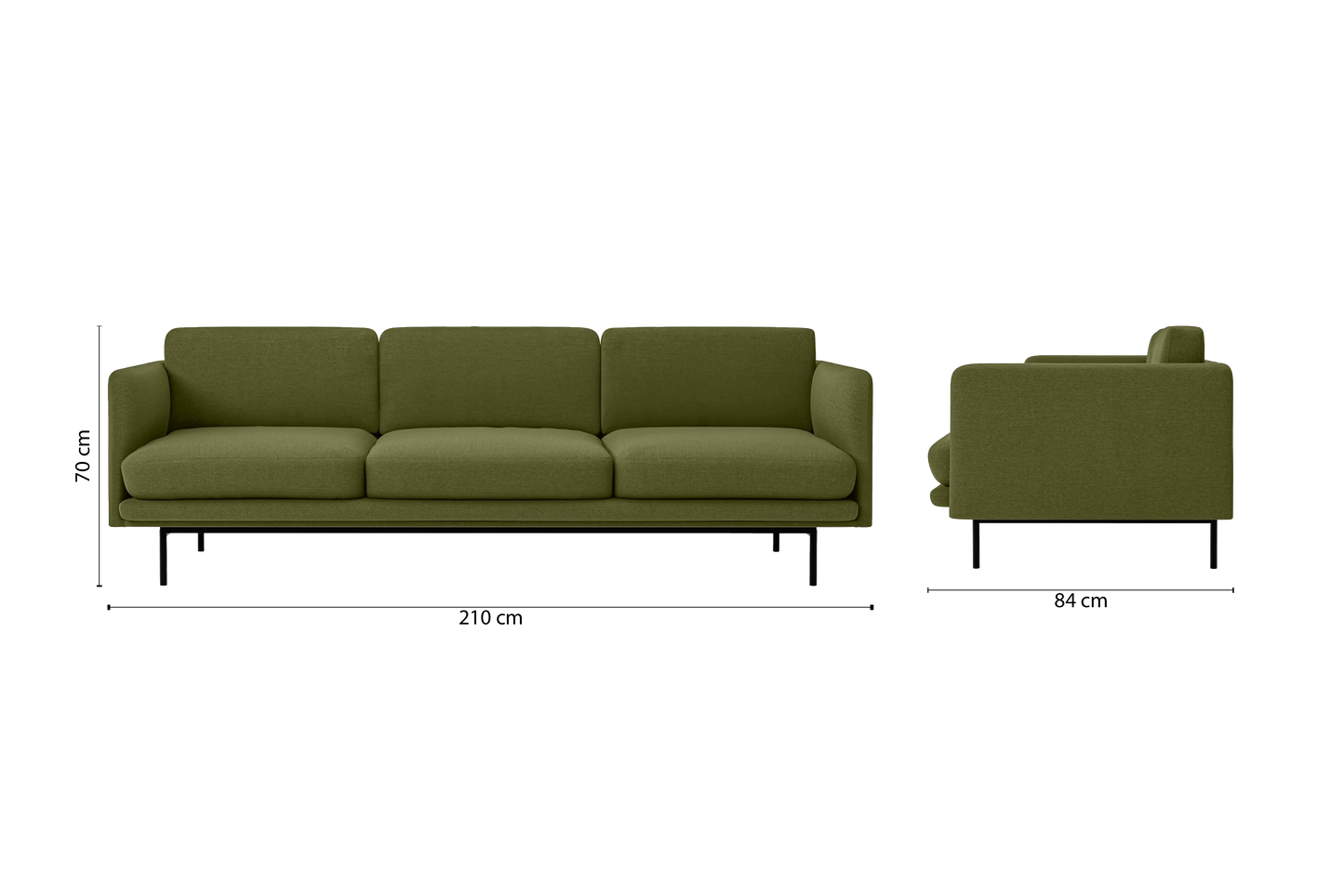 Ancona 3 Seater Sofa Olive Linen Fabric