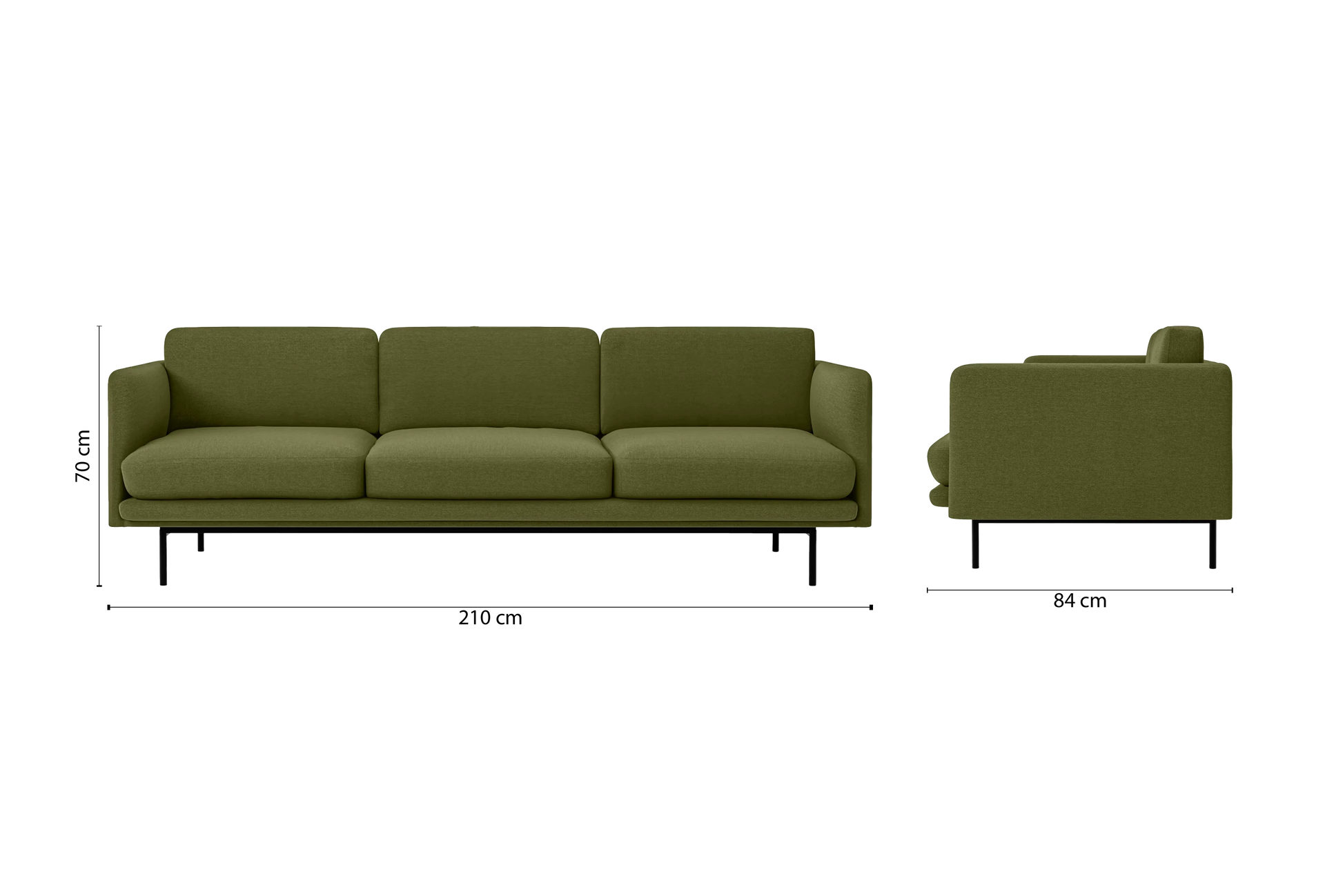 Ancona 3 Seater Sofa Olive Linen Fabric