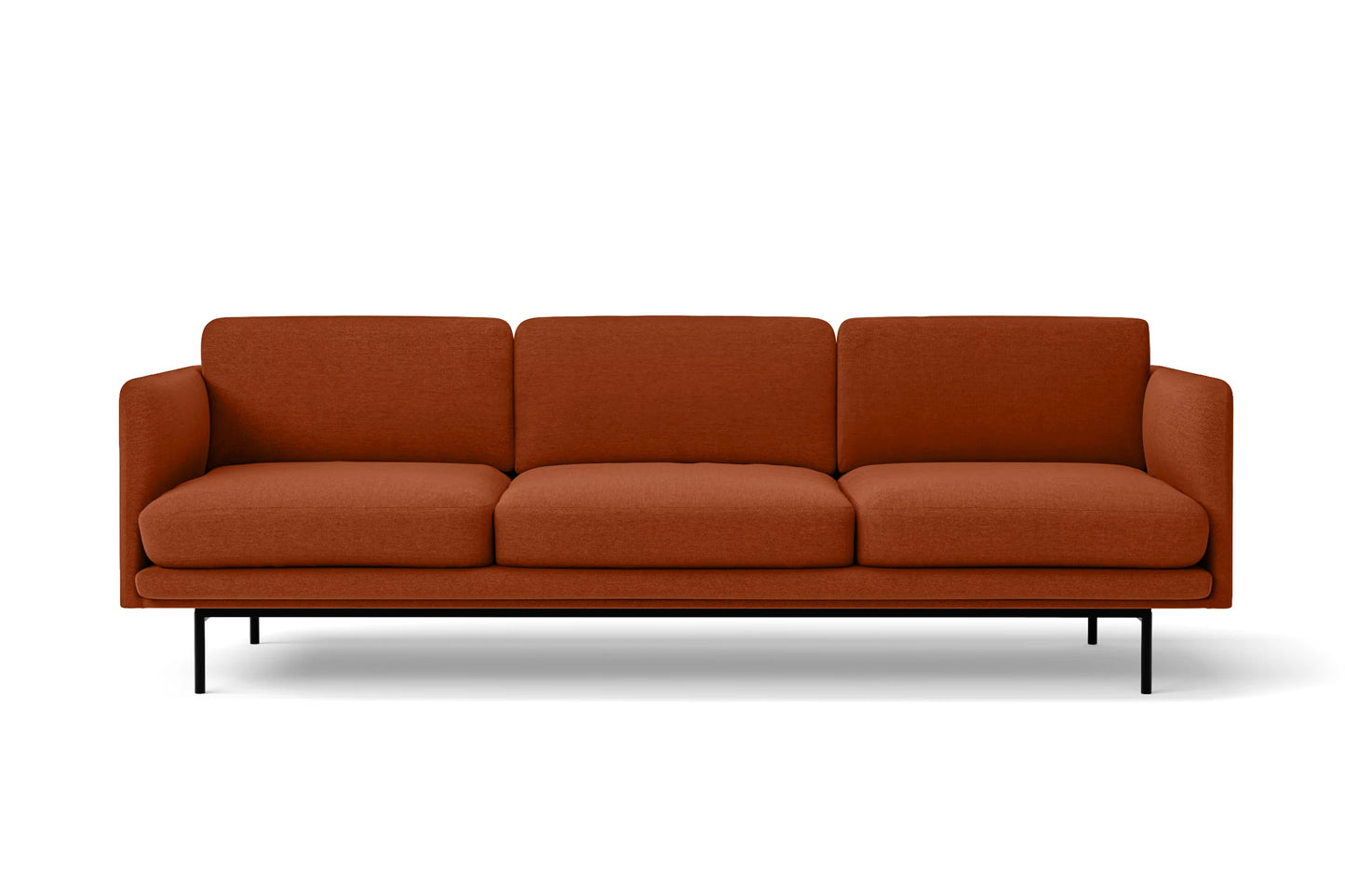 Ancona 3 Seater Sofa Orange Linen Fabric