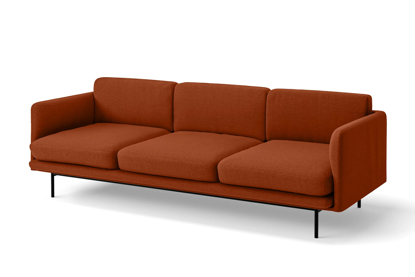 Ancona 3 Seater Sofa Orange Linen Fabric