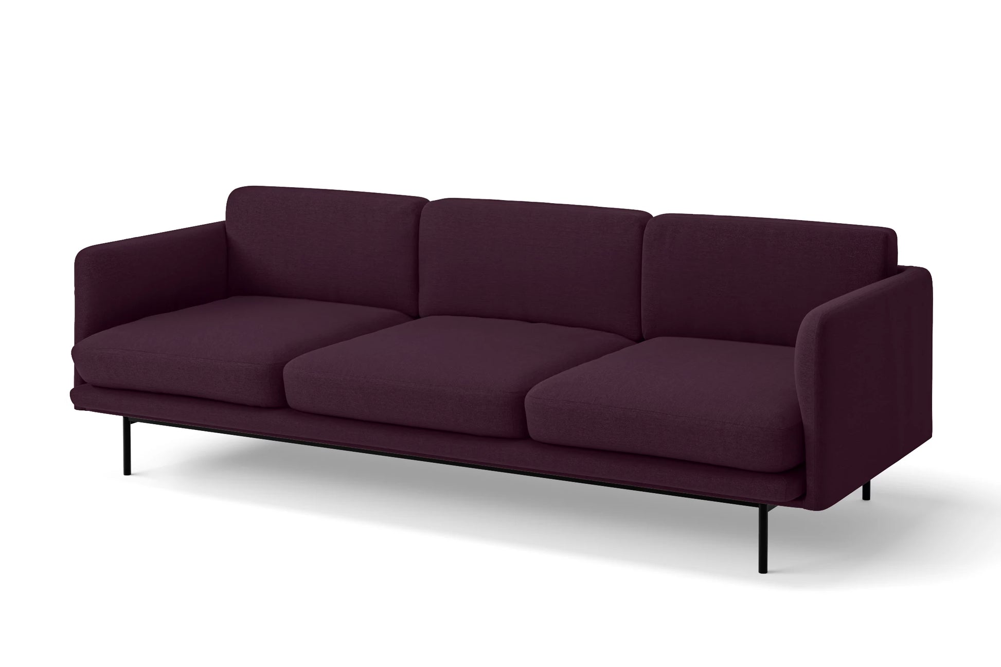 Ancona 3 Seater Sofa Purple Linen Fabric