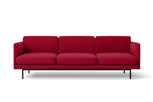 Ancona 3 Seater Sofa Red Linen Fabric