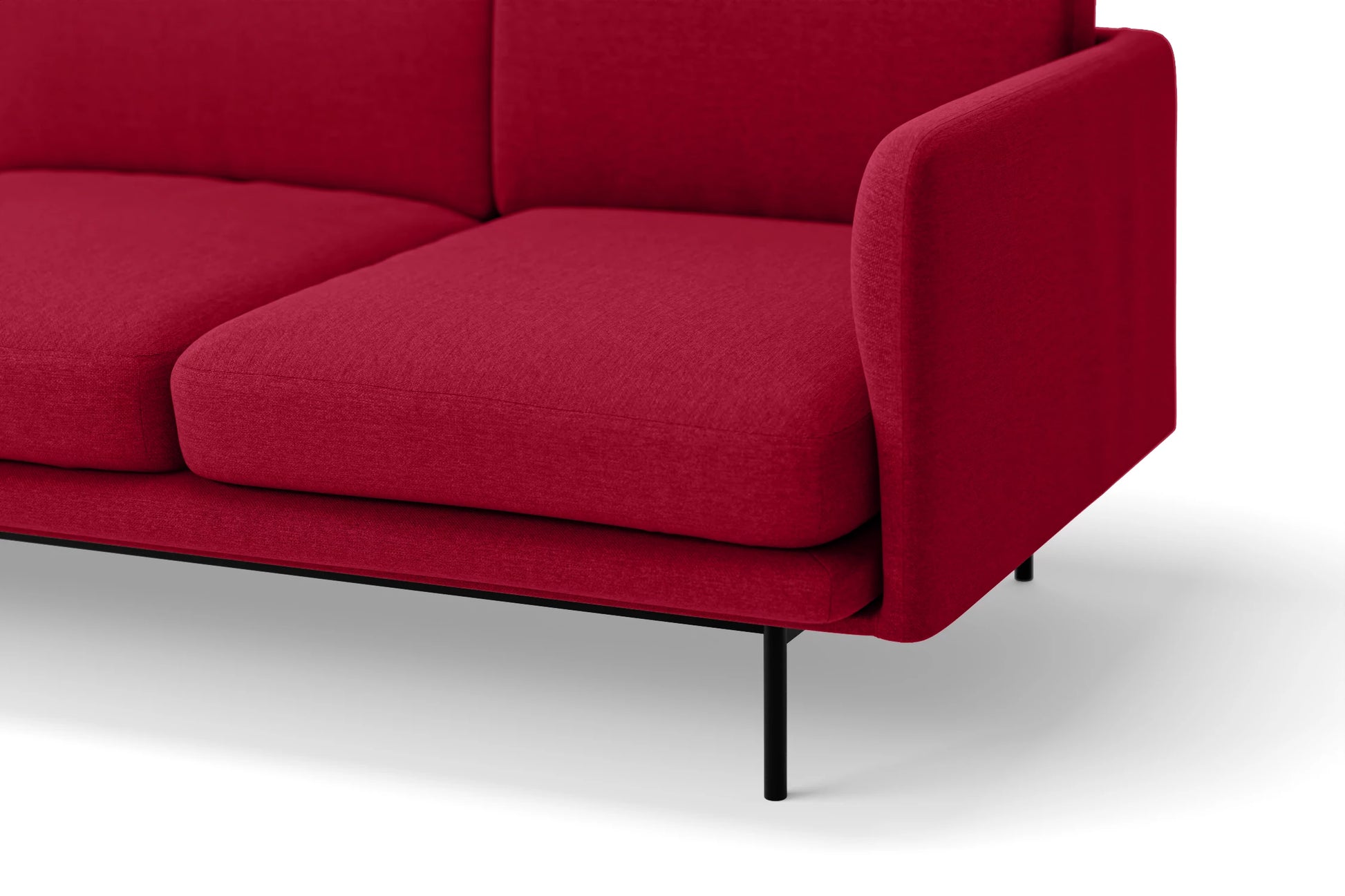 Ancona 3 Seater Sofa Red Linen Fabric