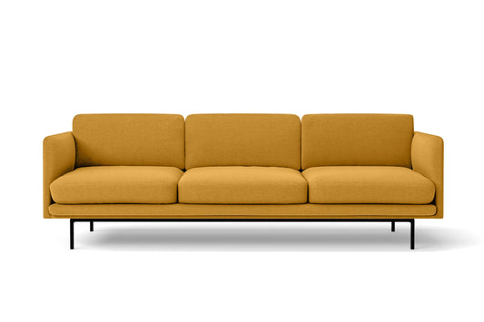 Ancona 3 Seater Sofa Yellow Linen Fabric