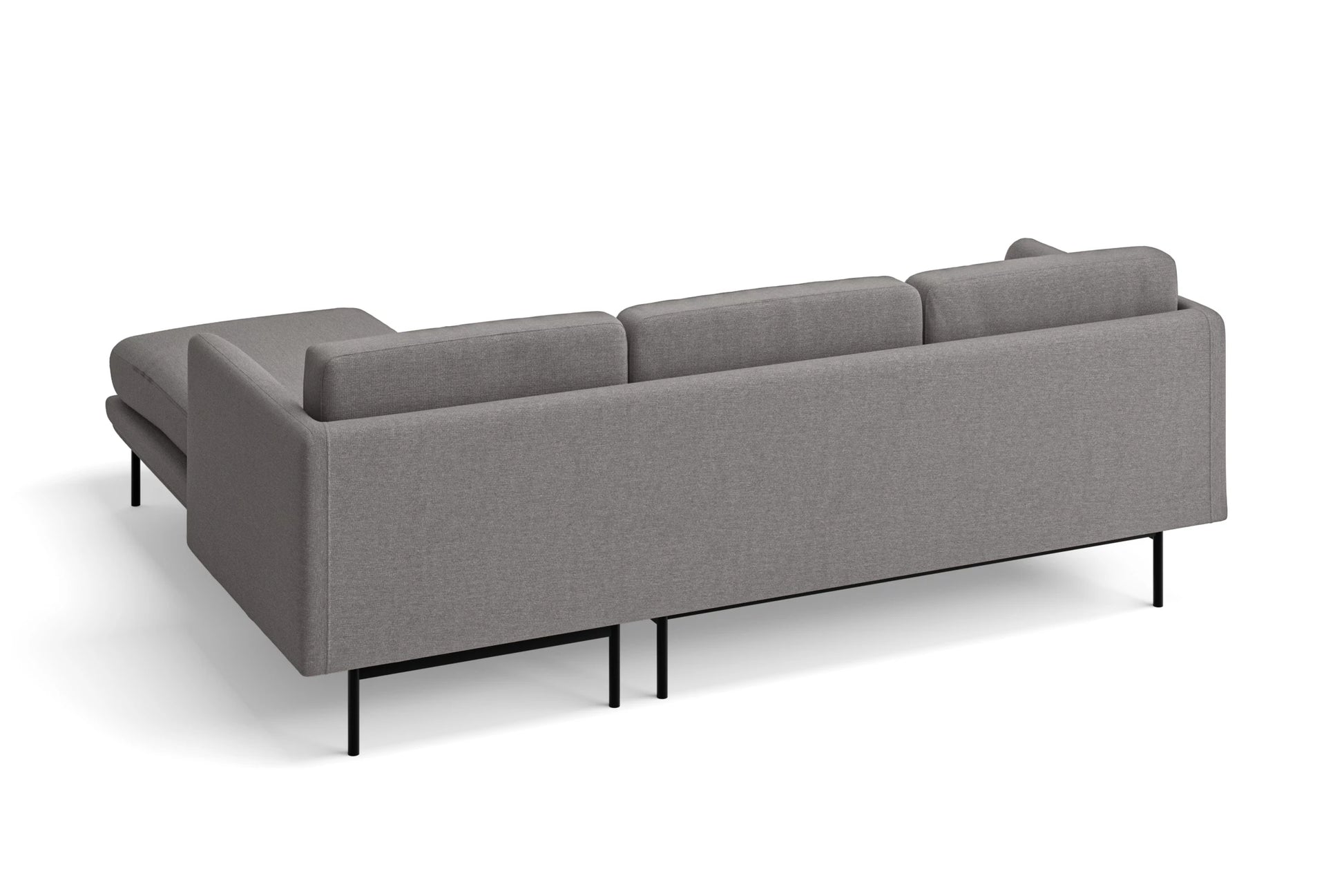 Ancona 3 Seater Right Hand Facing Chaise Lounge Corner Sofa Grey Linen Fabric