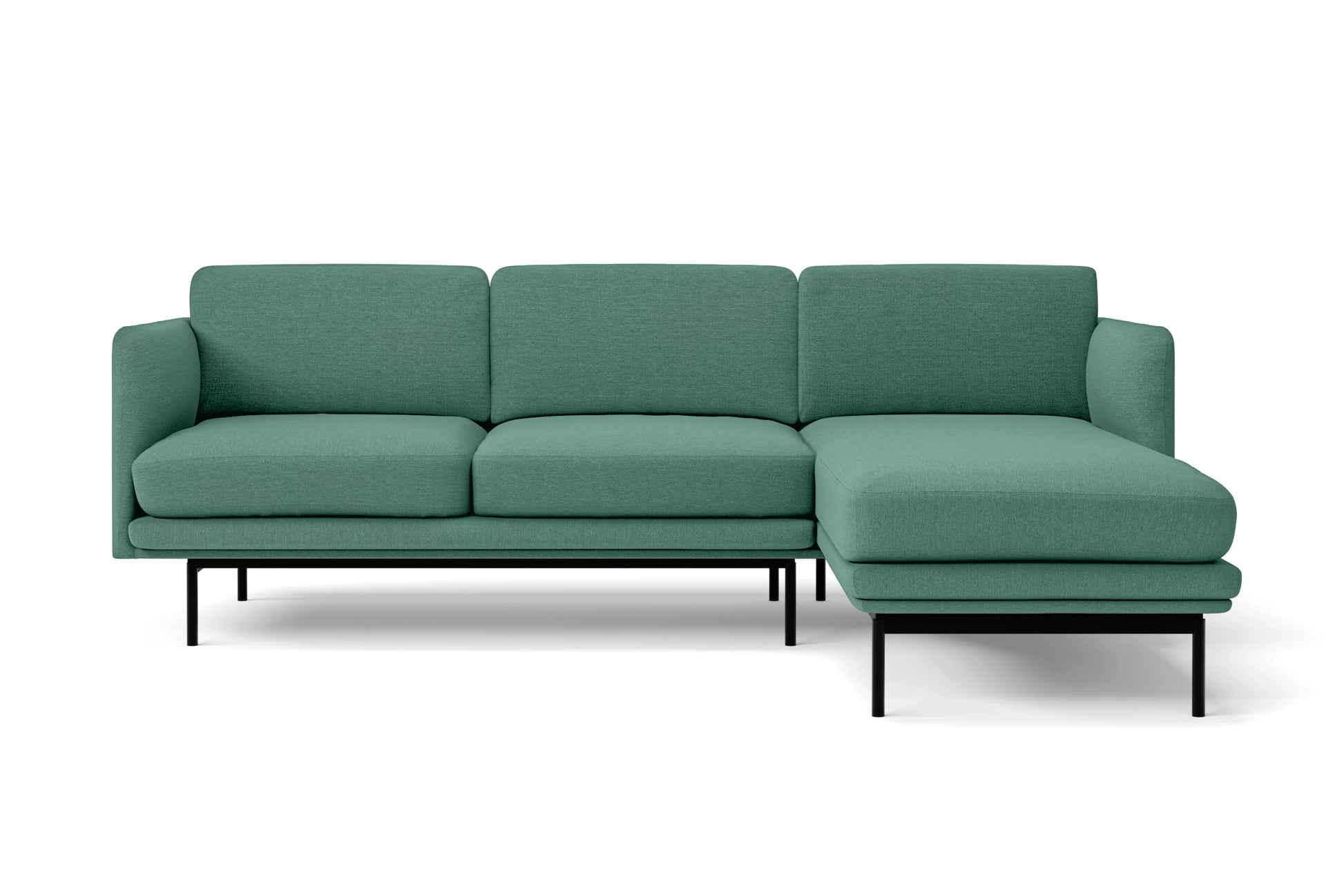 Ancona 3 Seater Right Hand Facing Chaise Lounge Corner Sofa Mint Green Linen Fabric