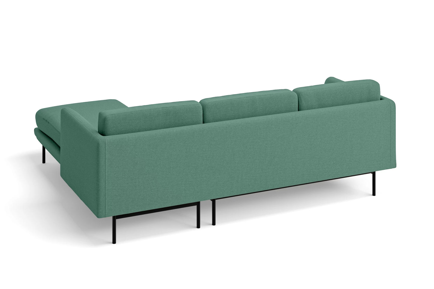 Ancona 3 Seater Right Hand Facing Chaise Lounge Corner Sofa Mint Green Linen Fabric