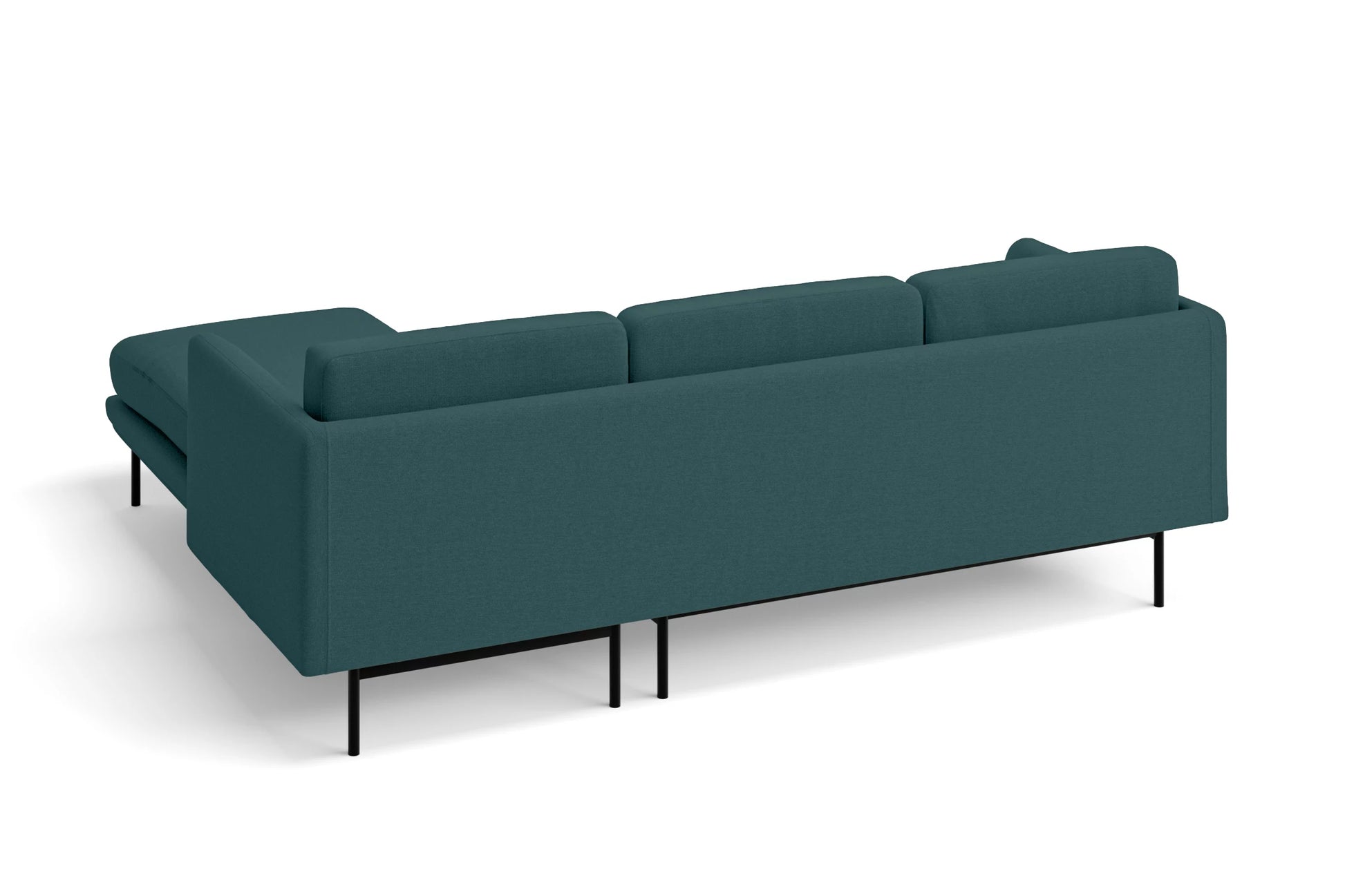 Ancona 3 Seater Right Hand Facing Chaise Lounge Corner Sofa Teal Linen Fabric