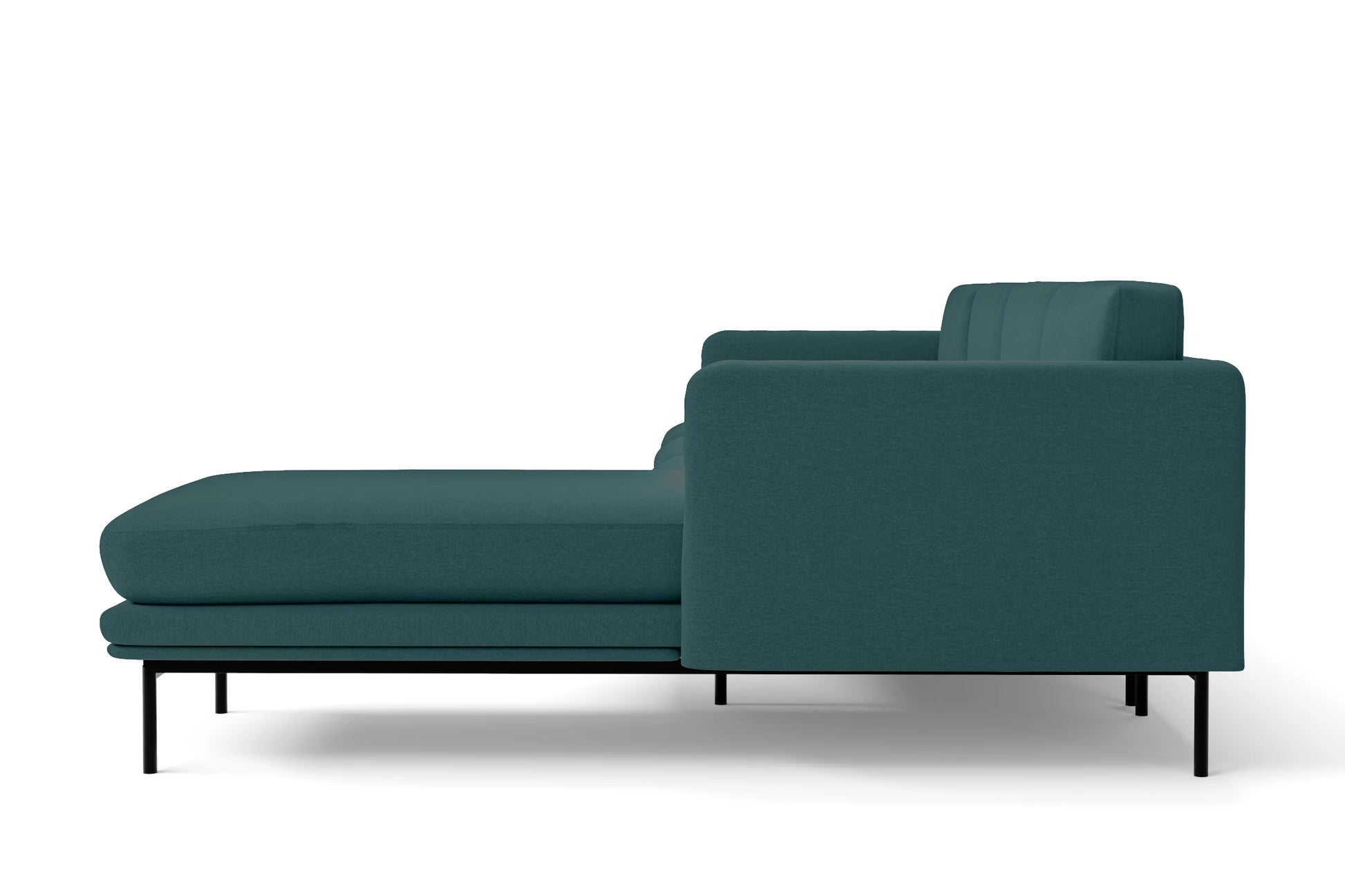 Ancona 3 Seater Right Hand Facing Chaise Lounge Corner Sofa Teal Linen Fabric