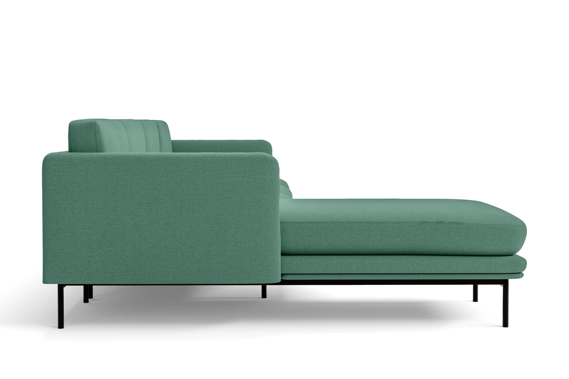 Ancona 4 Seater Left Hand Facing Chaise Lounge Corner Sofa Mint Green Linen Fabric