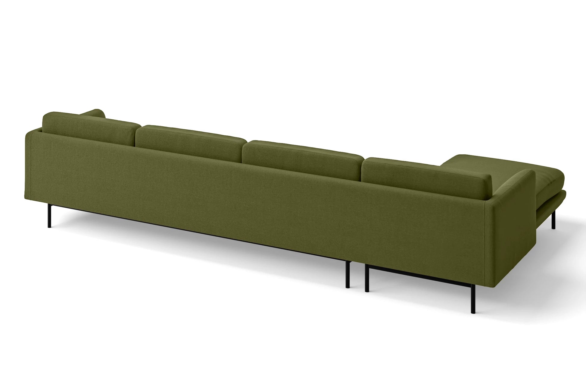 Ancona 4 Seater Left Hand Facing Chaise Lounge Corner Sofa Olive Linen Fabric