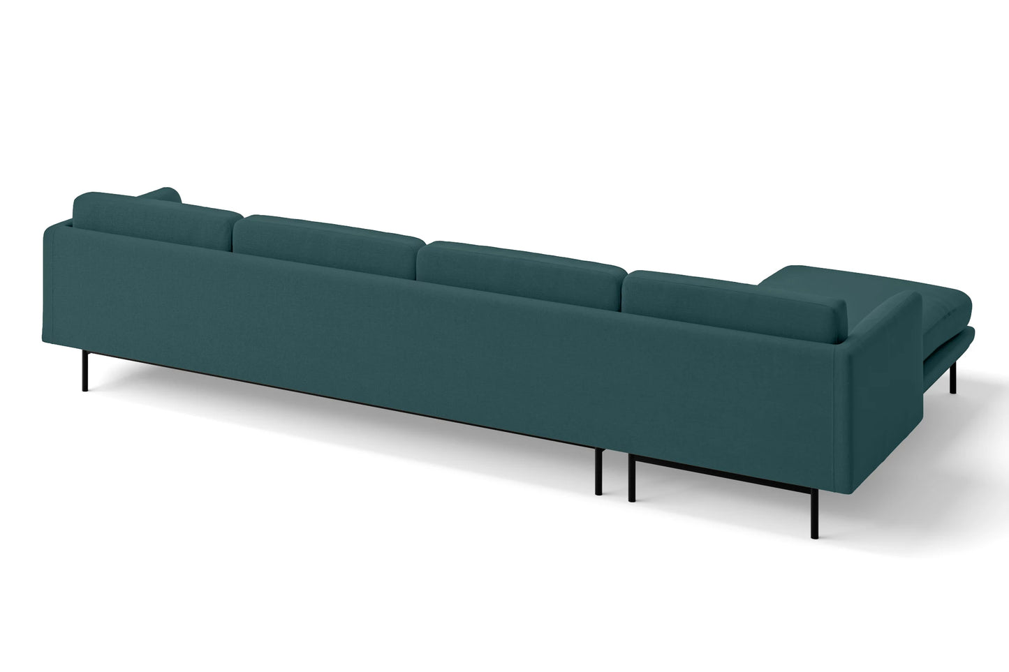 Ancona 4 Seater Left Hand Facing Chaise Lounge Corner Sofa Teal Linen Fabric