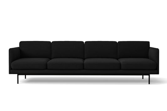 Ancona 4 Seater Sofa Black Linen Fabric