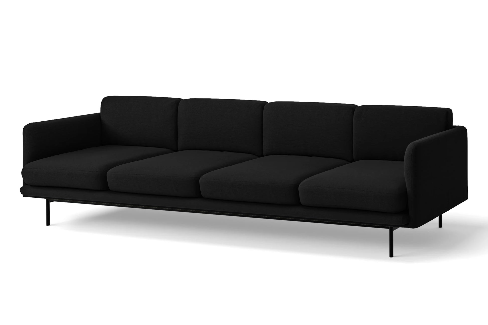 Ancona 4 Seater Sofa Black Linen Fabric