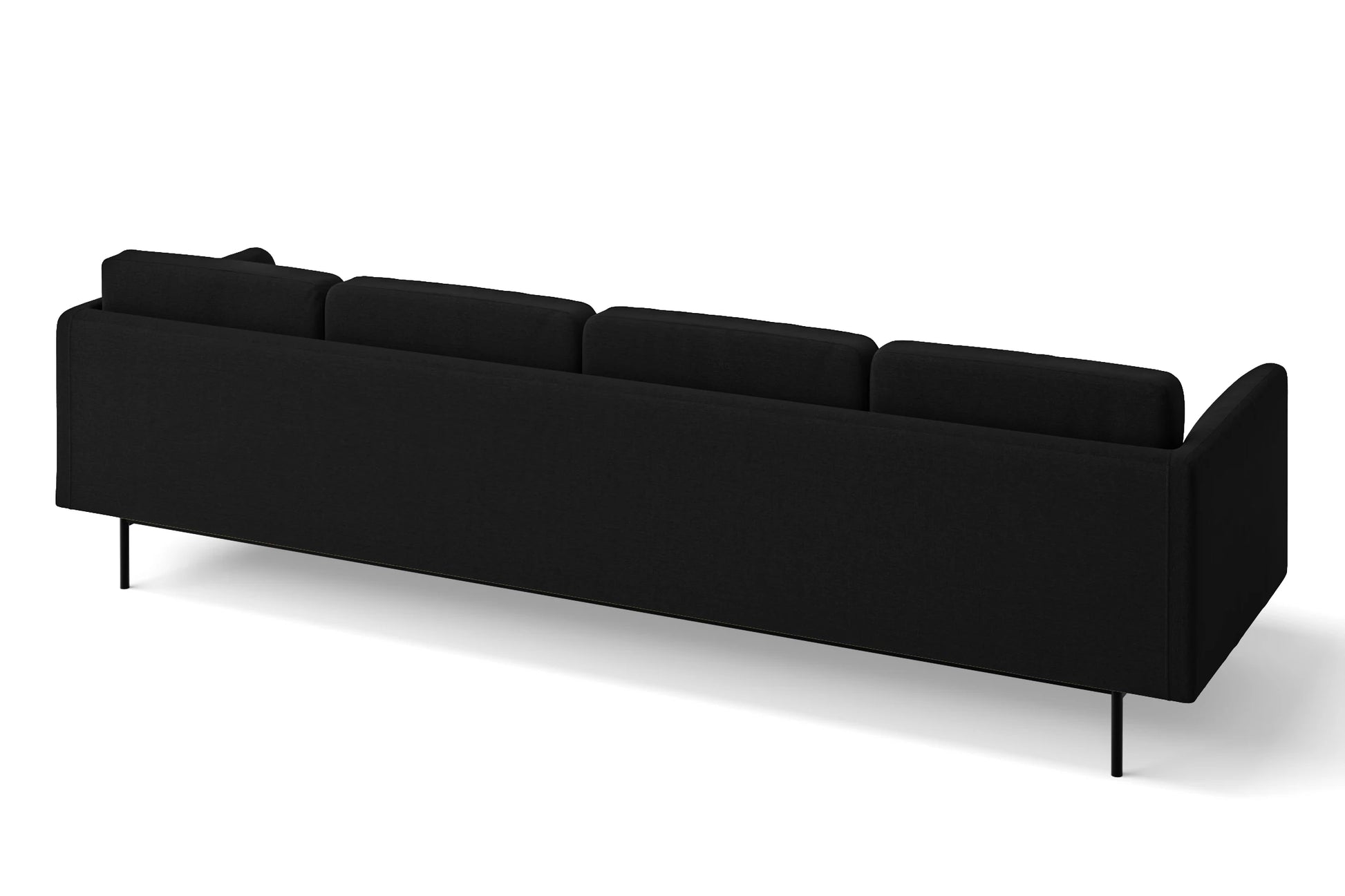 Ancona 4 Seater Sofa Black Linen Fabric